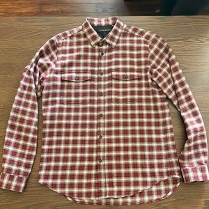Theory plaid flannel long sleeve shirt